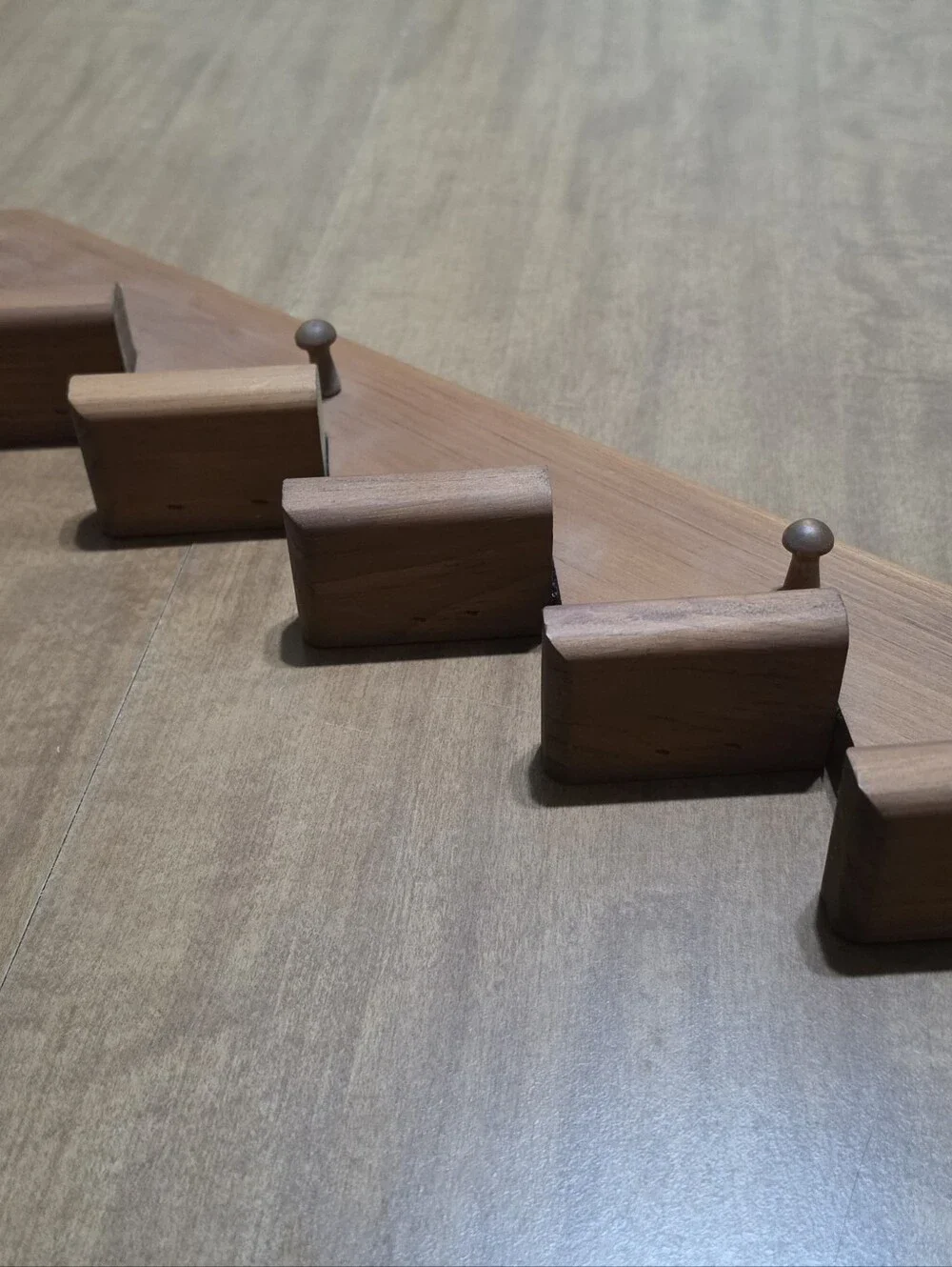 Vtg Wood Stair Step Trinket Wall Shelf Peg Staircase Cottagecore 18